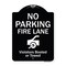 Signmission Designer Series-No Parking Fire Lane With Graphic Violators Booted Or Towed, 24" x 18", BW-1824-9962 A-DES-BW-1824-9962 - alternate 1